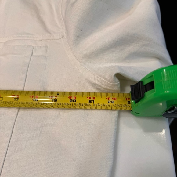 Eileen Fisher Women's White Denim Jacket Long Sleeves Pockets Size L - Picture 9 of 12